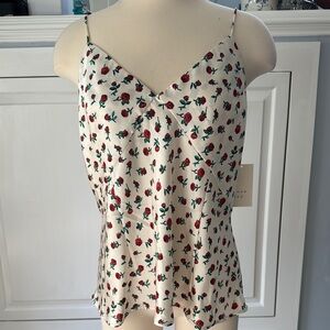 A new day Floral Spaghetti Strap Top Size L